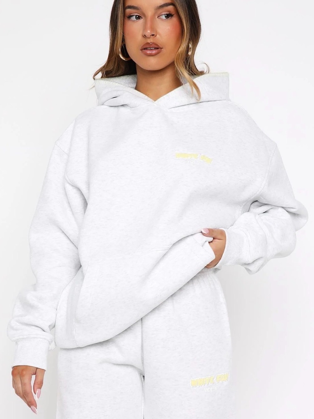 White Fox Vol. 1 Oversized Hoodie Grey Marle - Picture 9 of 11
